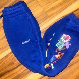 Off-White Kid’s Royal Blue luxury fashion Joggers size 6 limited edition